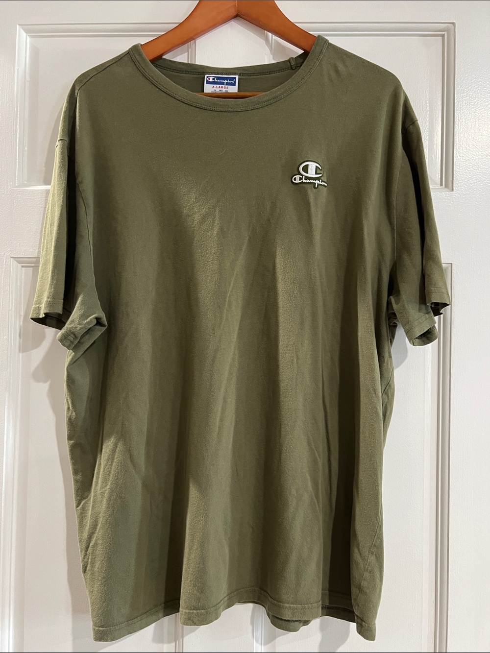 Champion Olive Green Logo Short Sleeve Tee